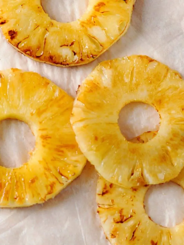 Pineapple rings fresh from the air fryer