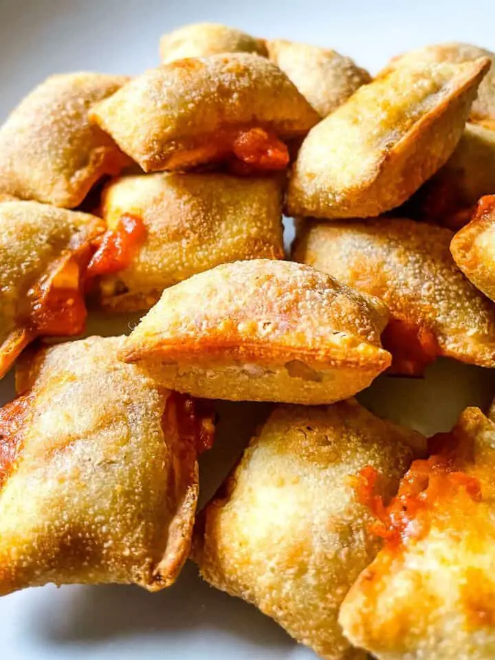 Totino's Air Fryer PIzza Rolls from Frozen on a white plate ready to eat!